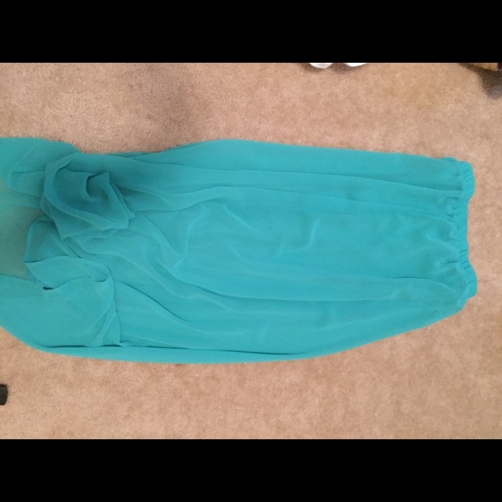 Chiffon  teal maxi skirt